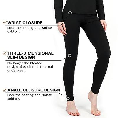 HEROBIKER Thermal Underwear Women Ultra-Soft Set Base Layer Top & Bottom  Long Johns with Fleece Lined Winter Warm Blue