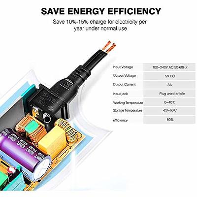 MTYTOT 24V 2A DC Power Supply Adapter 24W AC Adapter 100-240V AC to DC  24Volt 2Amp 1A Power Adapter Converter Transformers with 5.5mm x 2.5mm US  Plug