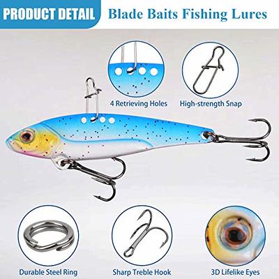  XhuangTech Blade Bait,Blade Spinner Bait, Hard Metal VIB  Fishing Spoons - Metal Vibe Lipless Crankbait,Vertical Jigging Fishing  Spoon Blade Fishing Lures for Bass Walleye Trout Perch Pike : Sports 