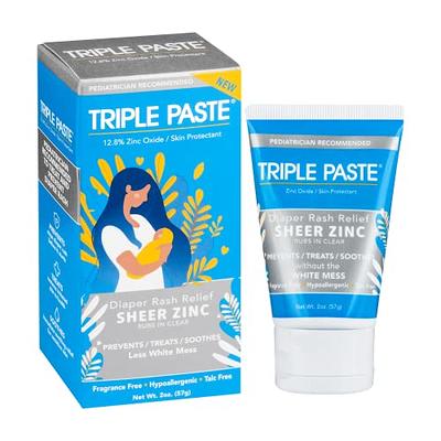 Triple Paste Sheer Zinc Oxide Diaper Rash Ointment, Hypoallergenic Diaper  Cream That Rubs in Clear for Less White Mess, 2 oz Tube - Yahoo Shopping