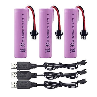 Threeking 3.7V 500mAh 14500 Rechargeable Li-ion Battery SM-2P Joint with  USB Charger for Rc Remote Control Car Toys - Yahoo Shopping