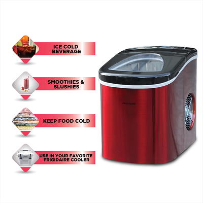 Frigidaire 26 lb. Countertop Ice Maker EFIC117-SS, Red Stainless Steel -  Yahoo Shopping