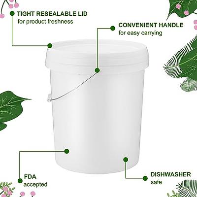 Gerrii 10 Pack White Plastic Bucket with Handle and Lid Food Storage Bucket  Containers All Purpose Pail for Multipurpose Paint Water Art Crafts  Projects Garage Organization (White,5 Gallon) - Yahoo Shopping