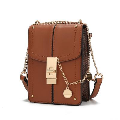 MKF Collection Havana Vegan Leather Smartphone Crossbody Handbag by Mia K 