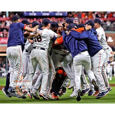 Atlanta Braves Unsigned 2021 MLB World Series Champions Team Dogpile Photograph