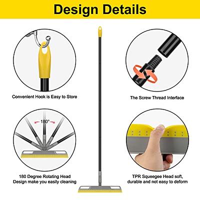 3 in 1 Silicone Crevice Grout Cleaning Brush Adjustable Long Handle  Bathroom Tile Magic Broom Brush for Home Kitchen Bathroom Cleaning Brush 