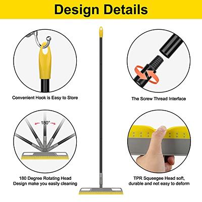 3 in 1 Silicone Crevice Grout Cleaning Brush Adjustable Long Handle Bathroom  Tile Magic Broom Brush for Home Kitchen Bathroom Cleaning  Brush(Yellow-green) 