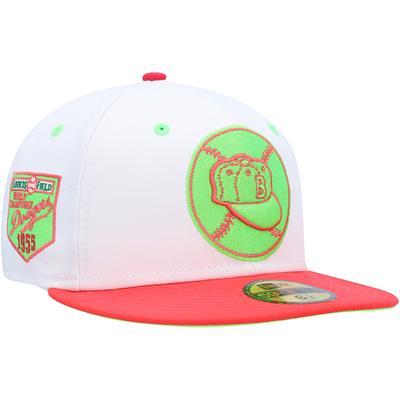 Men's New Era White/Coral Brooklyn Dodgers Cooperstown Collection