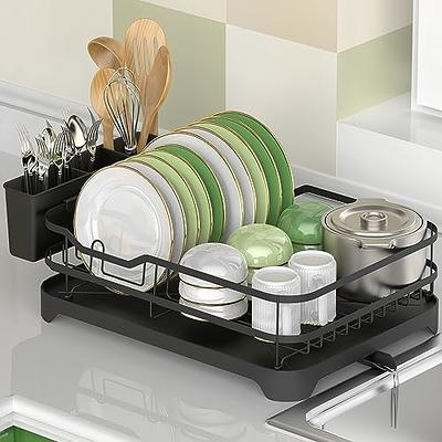 Qienrrae Dish Drying Rack and Drainboard Set, 304 Stainless Steel
