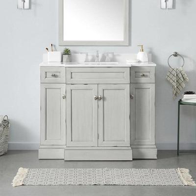 Home Decorators Collection Melpark 36 in. W x 22 in. D x 34 in. H Single  Sink Bath Vanity in Dove Gray with White Engineered Marble Top Melpark 36G  - The Home Depot