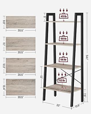 VASAGLE Ladder Shelf Wall Rack Shelf And Storage Shelving Unit 4-Tier Living