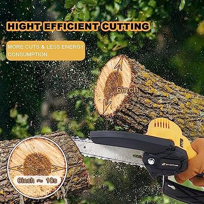 Mini Chainsaw 6 inch, Portable Cordless Chainsaw with Rechargeable Battery,  Small Portable Handheld Chainsaw for Garden Courtyard and Household Tree