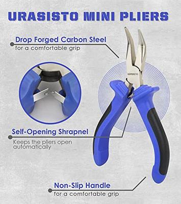 6 Mini Needle Nose Pliers with Comfort Grip Straight+Bent