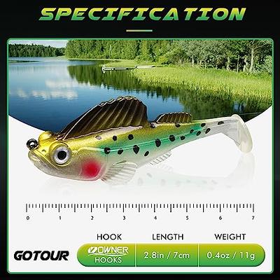 Gotour Weedless Soft Fishing Lures for Freshwater and Saltwater