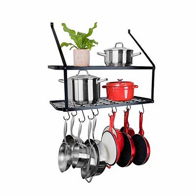 Range Kleen - Double Shelf Wall Mount Pot Rack (Black)