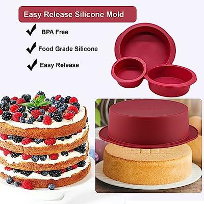 Nalchios 3-Piece Silicone Round Cake Pans Sets for Baking, Non
