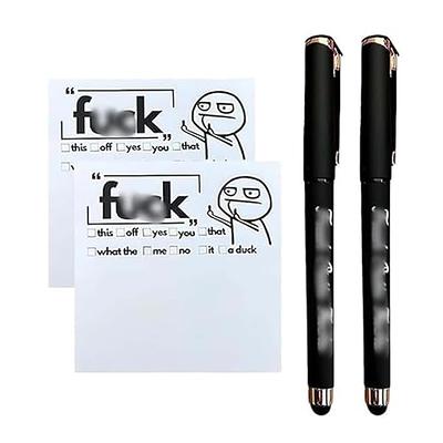  Fresh Outta Fucks Pad and Pen - Snarky Novelty Office  Supplies, Funny Gifts for Friends! Includes Funny Pens, Custom Pen Set, and  Funny Sticky Notes. (2pcs) : Office Products