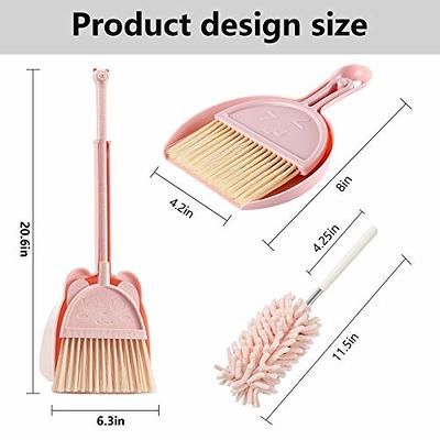 fuones broom and dustpan set, cleaning supplies broom and dustpan set for  home, 48 long stainless