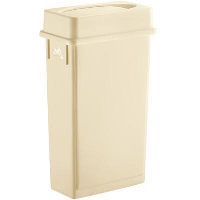 Lavex 23 Gallon Black Slim Rectangular Trash Can and Black Drop Shot Lid