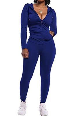  KANSOON Women Jogger Outfits Sets Two Piece Solid Long