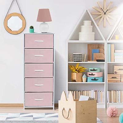 Sorbus foldable and stackable bins for bedroom and more - Pink