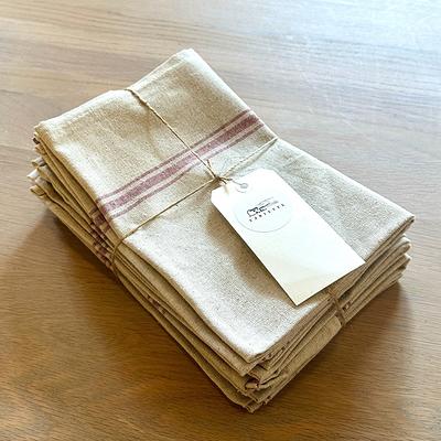 Kitchen Linen Set of 6 Tea Towels - Natural