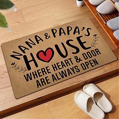 Funny Welcome Monogram Doormats for Entrance Way Indoor Decor Hello From  The InSide Doormat Kitchen Rugs and Mats With Anti-Slip Rubber Back Novelty