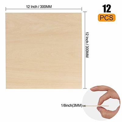 12 Pack Basswood Sheets for Crafts-12 x 12 x 1/8 Inch- 3mm Thick Plywood  Sheets with Smooth Surfaces-Unfinished Squares Wood Boards for Laser  Cutting