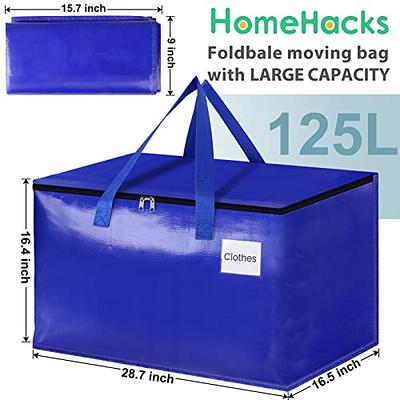 HomeHacks Moving Bags, Heavy Duty Storage Bags, Moving Boxes with Tag  Pockets, Zippers & Carrying Handles, Collapsible Storage Totes for Storing,  Camping, Packing & Moving Supplies, Black 125L, 8 Pack - Yahoo Shopping