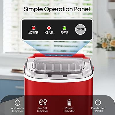 AGLUCKY Ice Makers Countertop,Portable Ice Maker Machine with  Handle,Self-Cleaning Ice Maker, 26Lbs/24H, 9 Ice Cubes Ready in 8 Mins, for  Home/Office/Kitchen(Red) - Yahoo Shopping