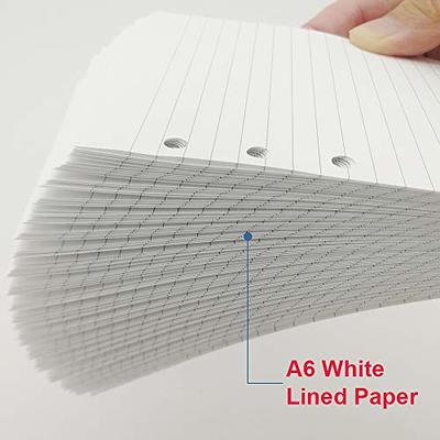 200 Sheets A6 Lined Paper for Filofax Personal Binder Planner, White 100gsm  Ruled Pages, 6 Hole Punched, 3.75 x 6.75 Inch 