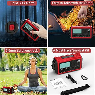 5000 Weather Radio,Solar Hand Crank 5-Way Power Emergency  Radio,AM/FM/Shortwave/NOAA Alert Survival Portable Radio,Power Bank USB  Charger,Camping