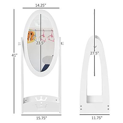 HOMCOM Full Length Mirror for Kids Girls Bedroom Decor, White - 15.75L x  11.75W x 41H - Yahoo Shopping