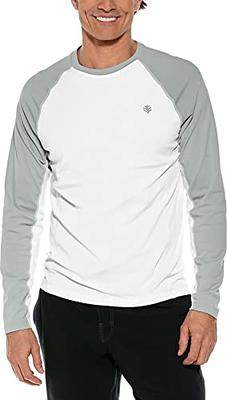 Coolibar UPF 50+ Men's Hightide Long Sleeve Swim Shirt - Sun Protective  (Medium Tall- Mercury/White Colorblock) - Yahoo Shopping