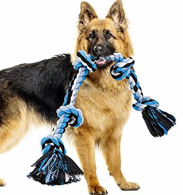 Interactive Dog Toys - Extendable Flirt Pole with 2pcs Braided Rope Tugs  for Dog Outdoor Entertainment, Train and Exercise 