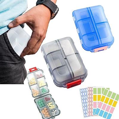 Mossime Supplement Organizer with Extra Large 7 Compartments, TPU Soft Lid  Easy Open Pill Dispenser, One Month Travel Medication Organizer Storage