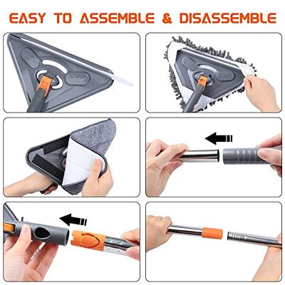 Baseboard Cleaner Tool with Long Handle - ROKOXIN Cleaning Tools Mop for  Baseboard Molding Duster, Ceiling Wall Window Cleaner with 6 Reusable  Microfiber Mop Pads