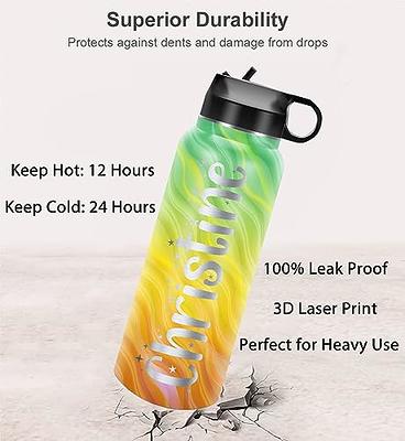 Personalized Water Bottle With Straw Lid, Custom Engraved Water Bottle,  Gifts for Her, Him, Birthday Gifts for Mom, Sports Drink Bottle 