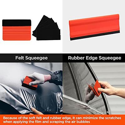 ValueMax Window Tint Kit 10pcs Car Vinyl Wrap Tools Protective Film Installation Set Including Rubber Vinyl Squeegees, Felt Squeegees, Safety Cutter