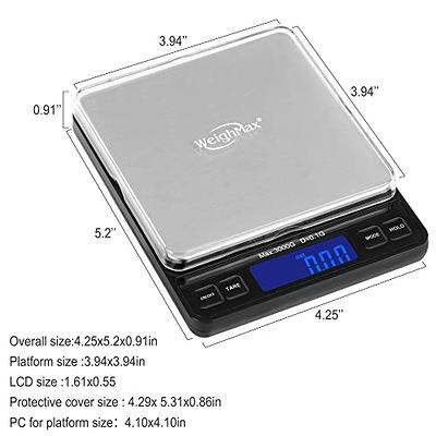 Truweigh General Compact Bench Scale - (3000g X 0.1g - Black) - Digital  Kitchen Scale - Shipping Scale - Large Kitchen Scale - Digital Postal Scale  