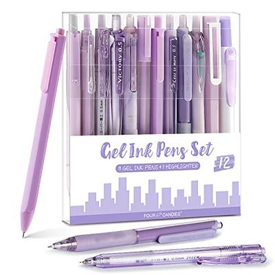 Ballpoint Retractable pens, 3 Pack Purple - Black Ink