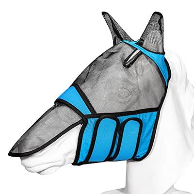 SmithBuilt Horse Fly Mask (Gray, Cob) - Mesh Eyes and Ears, Breathable  Fabric, UV Protection 