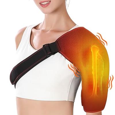 Shoulder Heating Pad with Massage, Cordless Heated Shoulder Brace