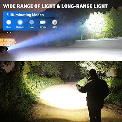 Led Brightest Flashlights High Lumens Rechargeable, 250000 Lumens Super  Bright Flashlight High Powered Flashlights, Waterproof Flash Light with  Cases