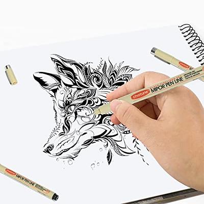 Mogyann Art Pens, Black Drawing Pens 8 size Ink Pens Set for Artist  Writing, Sketching, Manga, Anime