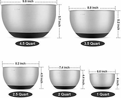 Aluminum Nesting Stacking Bowls And Lids Serving Storage 5 Bowls 2 Lids
