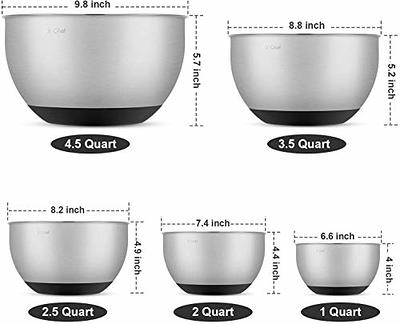 MegaChef 5 Piece Multipurpose Stackable Mixing Bowl Set with Lids