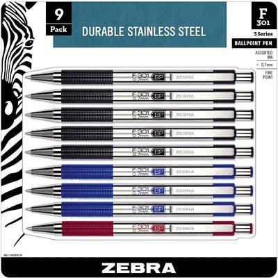 Zebra F 701 Stainless Steel Retractable Ballpoint Pen Fine Point 0.7 mm  Silver Barrel Black Ink - Office Depot