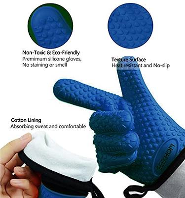 GEEKHOM BBQ Gloves, Grilling Gloves Heat Resistant Oven Gloves, Kitchen  Silicone Oven Mitts, Long Waterproof Non-Slip Pot Holder for Barbecue,  Cooking, Baking (Black) One Size Fits Most Black 