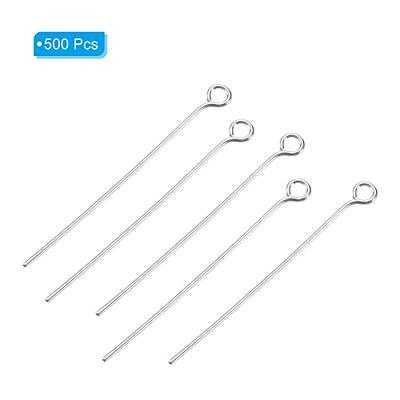 MECCANIXITY 500Pcs Eye Pins Jewelry Findings 22 Gauge 70mm Iron